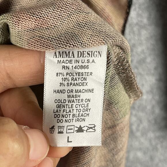 Amma Design Tunic Top Womens Large Floral Indie Boho Peasant Artsy USA - Picture 6 of 13